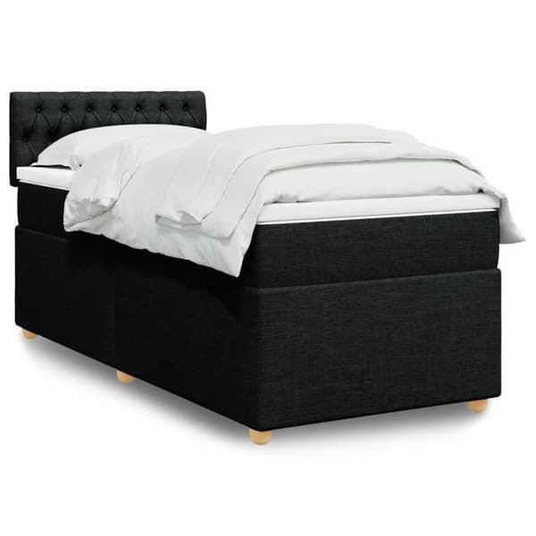 Sengestel med madras - Eksklusivt hjem - 90x200 cm - Sort - Tilpasselige LED-lys