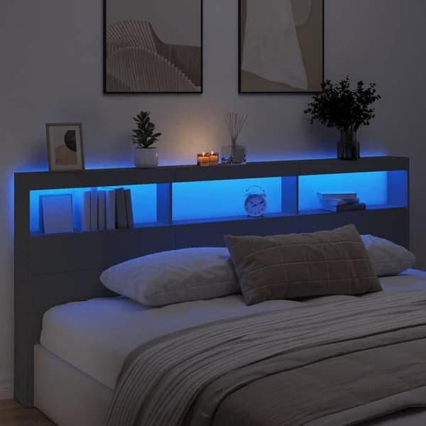 Maison Exclusive - Senghovedgærde med LED sort 220x17x102 cm