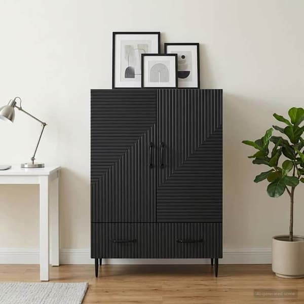 Maison Exclusive - Buffet med skuffe Sort 66 x 34,5 x 95 cm Ingeniørtræ