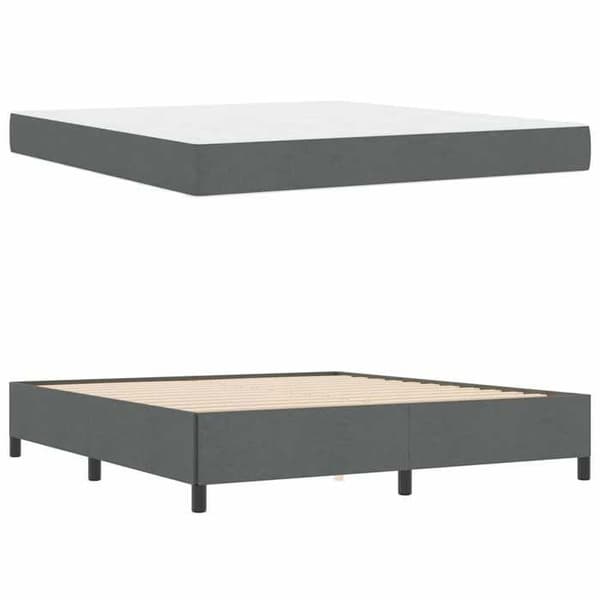 Maison Exclusive - Tummanharmaa jousipatja 180 x 200 cm kangas Mörkgrå