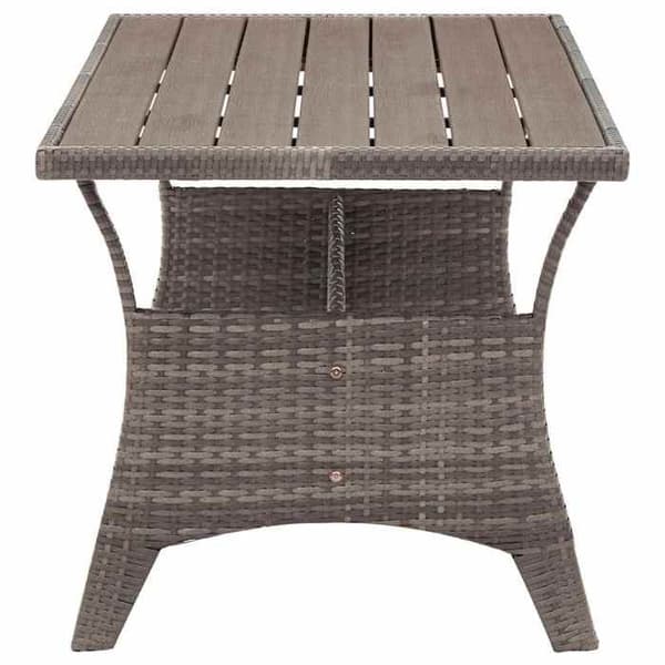 Maison Exclusive - Harmaa puutarhapöytä 120x70x66 cm punottua hartsia Grå