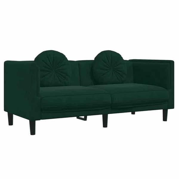 Maison Exclusive - Sæt af 2 sofaer med mørkegrønne velourpuder