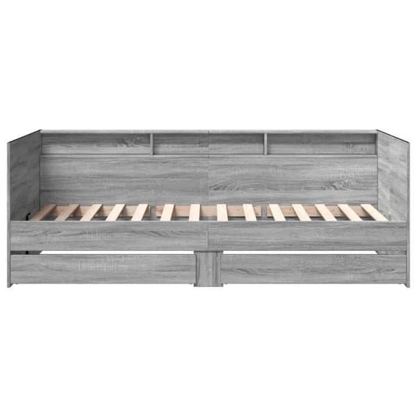 Dagseng - MAISON EXCLUSIVE - Maison Exclusive - 90 x 190 cm - Sonoma grå - 2 skuffer Sonoma grå