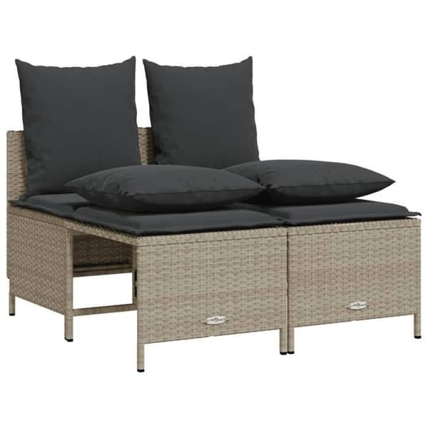 Maison Exclusive - Trädgårdsmöbler 4 delar med ljusgrå kuddar i flätad resin