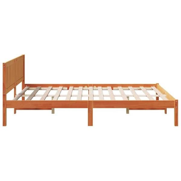 Sengestel - EKSKLUSIV HUS - Rektangulær - Massiv fyr - Brun - 150 x 200 cm brun