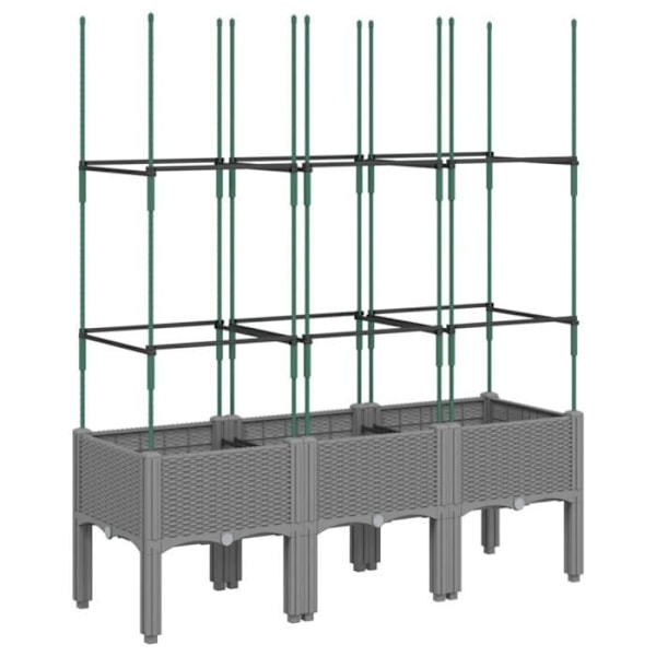 Grå Plantekasse med espalier Lysegrå 120x40x142,5 cm PP Grå