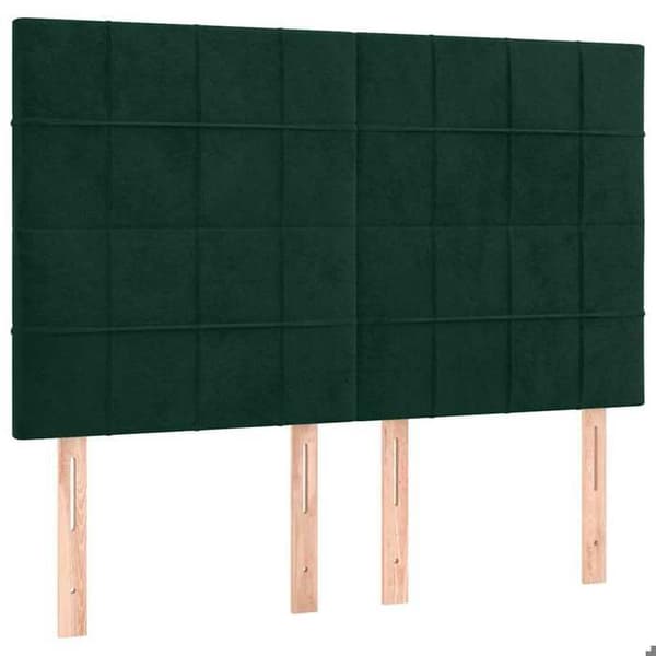 Maison Exclusive - LED-päätylevy Tummanvihreä 144x5x118/128 cm Sametti Mörkgrön