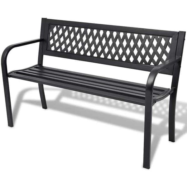 Havemøbel - EKSKLUSIV HUS - 118 cm - Stål - PVC Ryg - Sort Svart