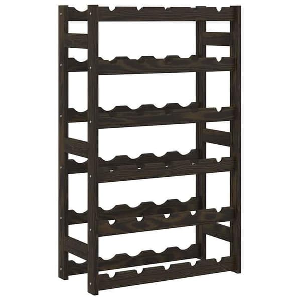 Maison Exclusive - Flaskeholder til 30 flasker sort solid fyrretræ Svart