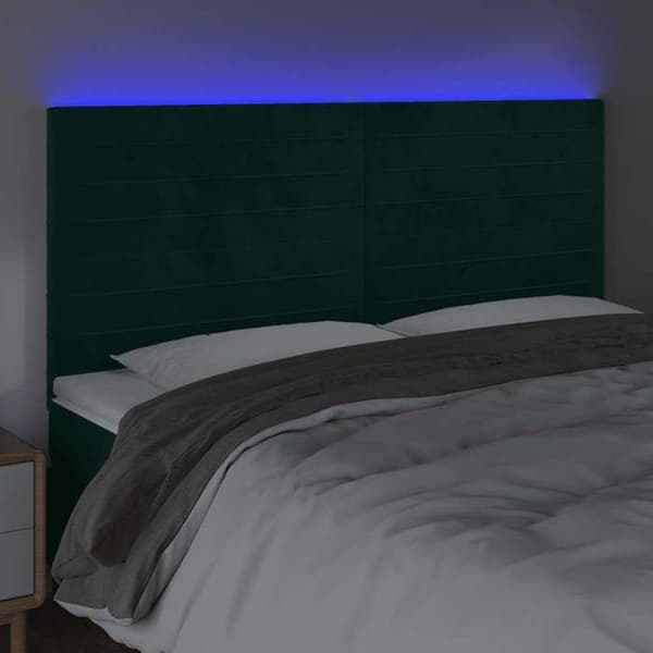 Maison Exclusive - LED-pääty, tummanvihreä 200x5x118/128 cm sametti Mörkgrön