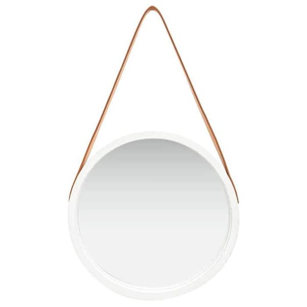 Maison Exclusive - Väggspegel med rem 40 cm Vit