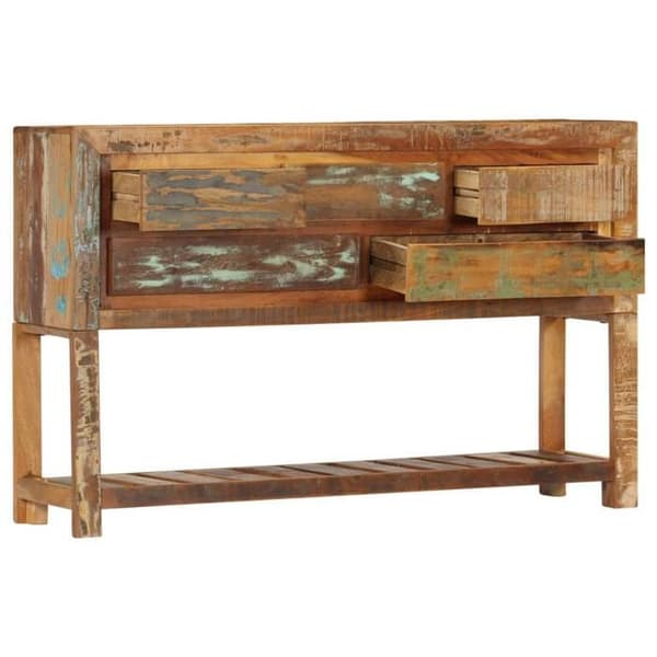 Buffet bas - Eksklusivt hus - Massivt genbrugstræ - 120x30x75 cm - 5 skuffer