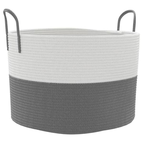 Maison Exclusive - Grå och vit förvaringskorg Ø51x33 cm i bomull grått och vitt