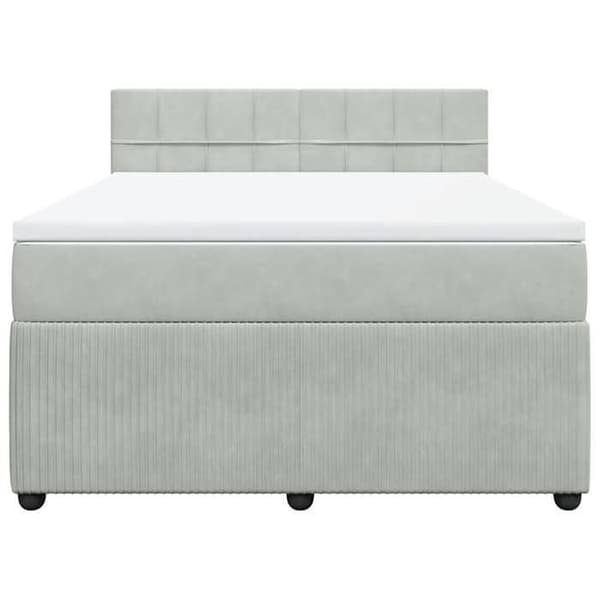 Maison Exclusive - Seng solid bund med socker og madras Grå 160x200cm Velour