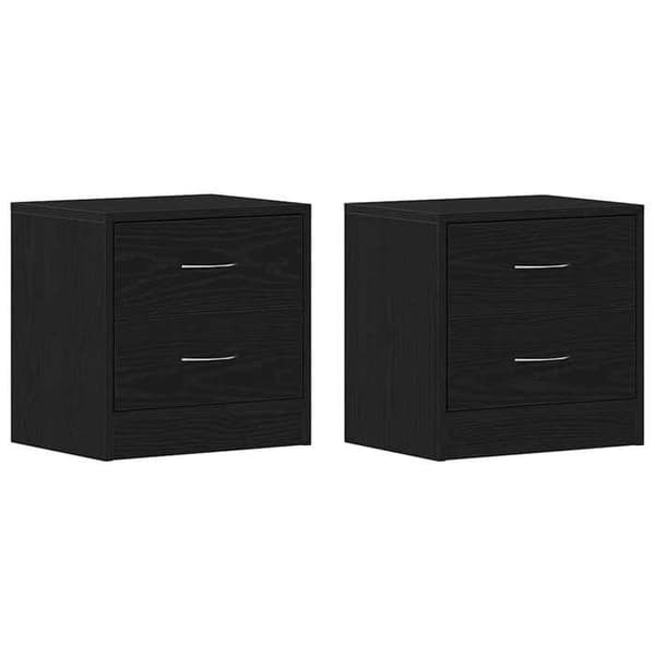 Maison Exclusive - Natborde 2 stk. sort eg 40x30x40cm ingeniørtræ