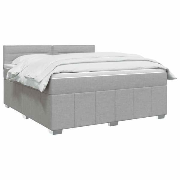 Maison Exclusive - Boxspring säng med madrass Ljusgrå 160 x 200 cm Tyg