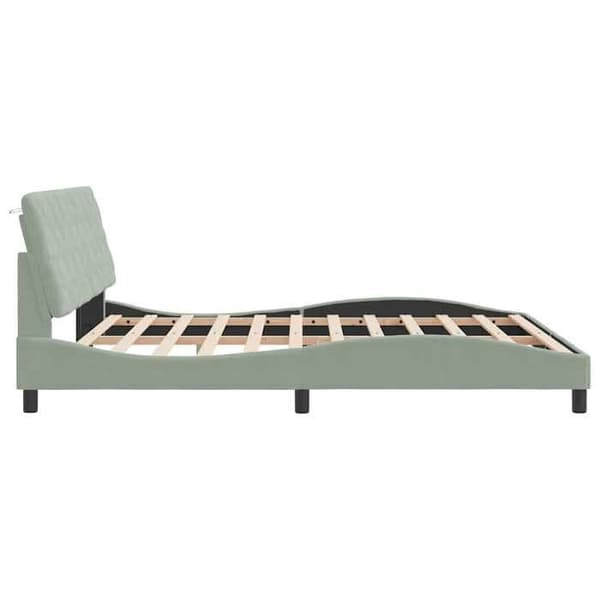 Maison Exclusive - Sängram utan madrass ljusgrå 180x200 cm sammet