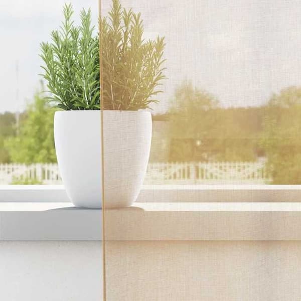 Maison Exclusive - Gardiner i voile med öglor 2 st sand Sand