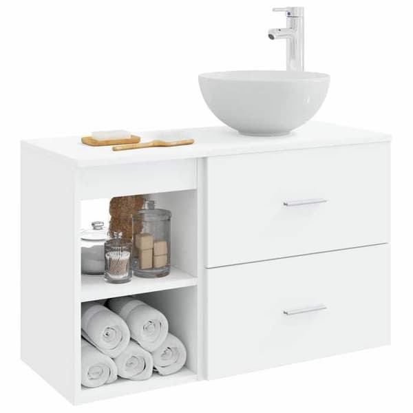 Maison Exclusive - Badmöbelset 2 delar Vit
