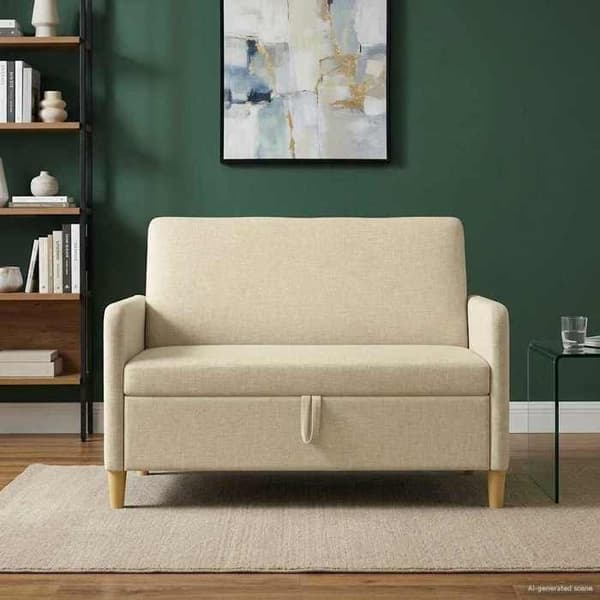 Maison Exclusive - Sofa med opbevaring Creme 122 x 78 x 87 cm Polyester