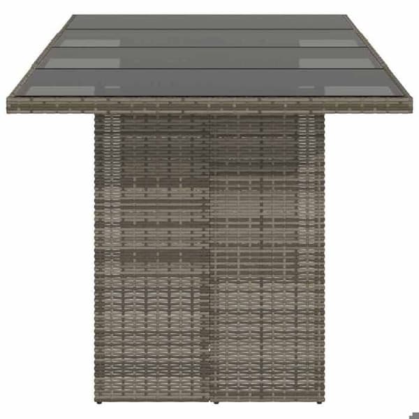 Maison Exclusive - Trädgårdsbord med grått glas ovan 190x80x74cm flätad resin Grå