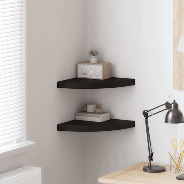Maison Exclusive - Flydende hjørneskabe 2 stk sort 35x35x3,8 cm MDF