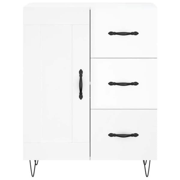 Maison Exclusive - Buffé Vit glänsande 69,5x34x90 cm Ingenjörsträ