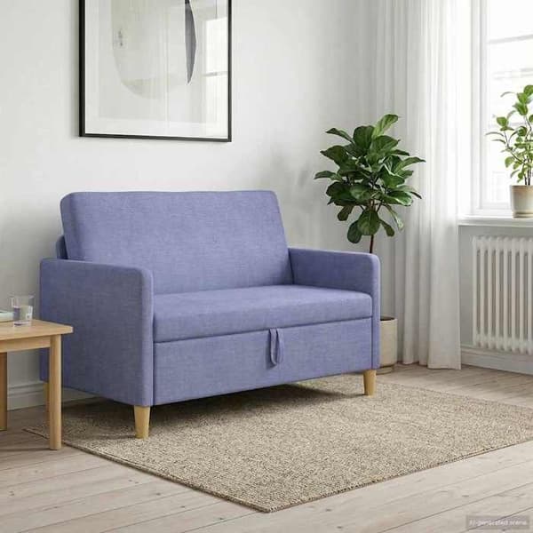 Maison Exclusive - Sofa med opbevaring Blå denim 122 x 78 x 87 cm Polyester