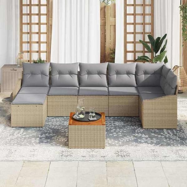 Havemøbler - EKSKLUSIVT HUS - Modulerbart - 8 dele - Beige - UV- og vejrbestandig beige