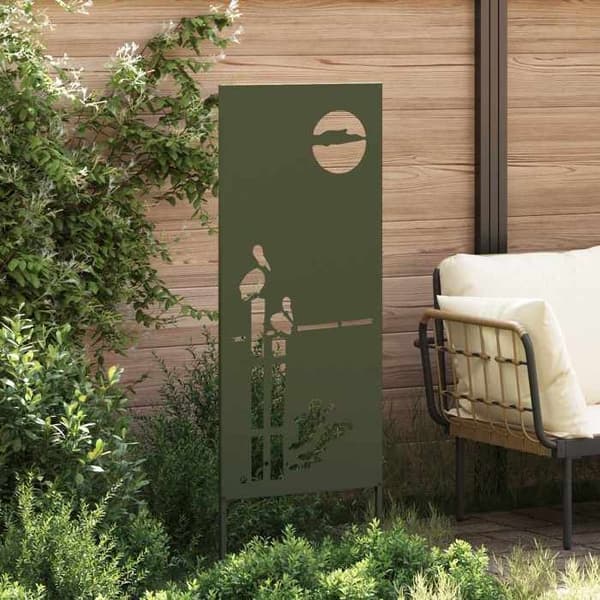 Trädgårdsskärm - EXKLUSIV HEM - Rektangulär - Olivgrön - Matt stål - 50 x 140 cm Olivgrön