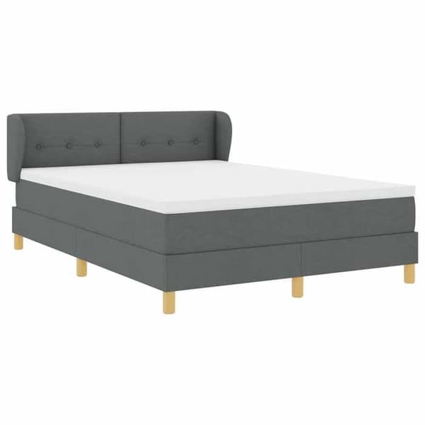 Maison Exclusive - Fjederseng med mørkegrå hovedgærde 140 x 200 cm stof