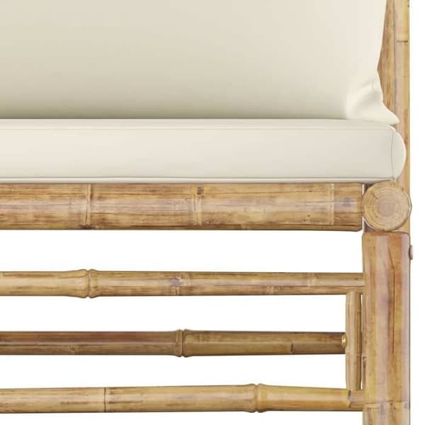 Maison Exclusive - Trädgårdsmöbler 6 delar med kuddar i krämvitt bambu