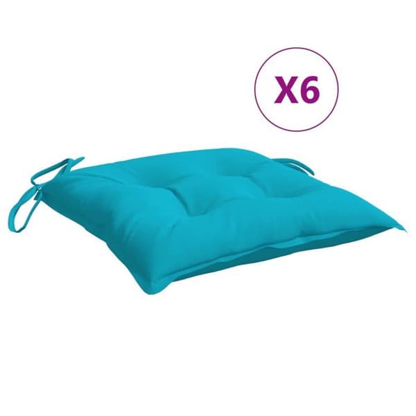 Stolsdynor - EXKLUSIV HEM - Set om 6 - Turkos - 40x40x7 cm - UV-beständig polyester Turkos