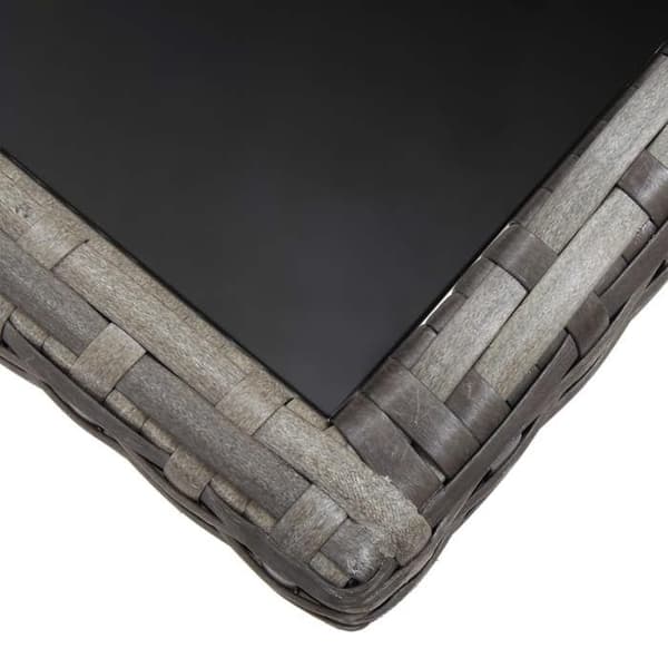 Maison Exclusive - Trädgårdsbord Grå 140x80x74 cm Flätad resin