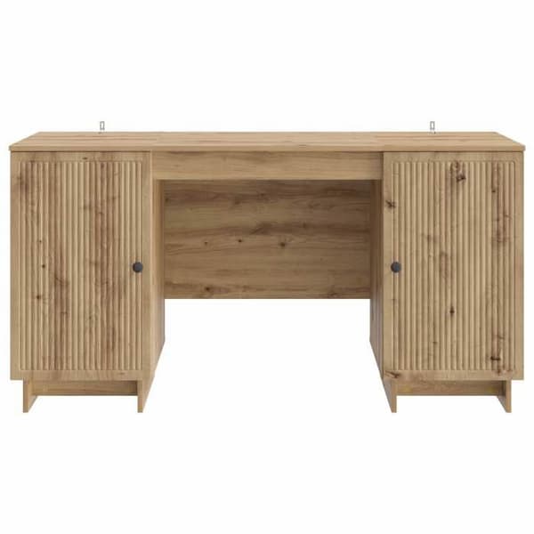 Maison Exclusive - Kontor i håndlavet egetræ, ingeniørtræ 142,5 x 50 x 75 cm