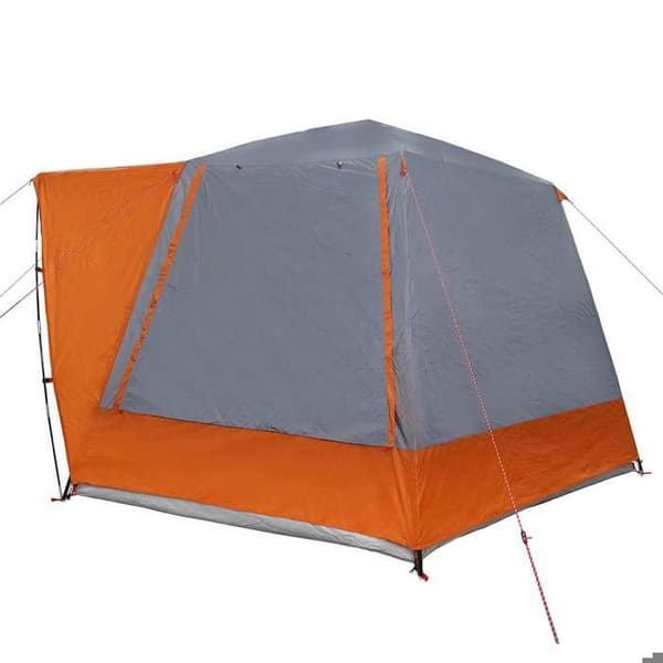 Maison Exclusive - Campingtelt Grå og orange 420 x 420 x 227 cm Polyester