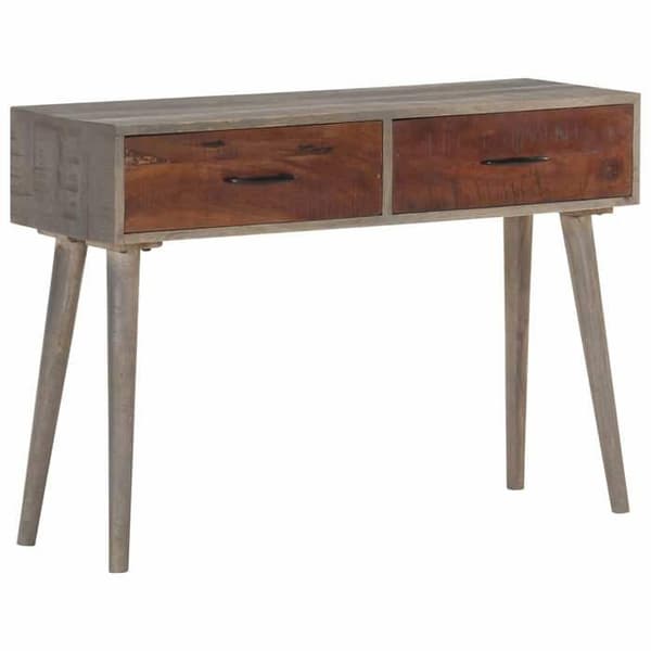 Maison Exclusive - Konsolbord Grå 110x35x75 cm Massivt mangotræ rå Grå
