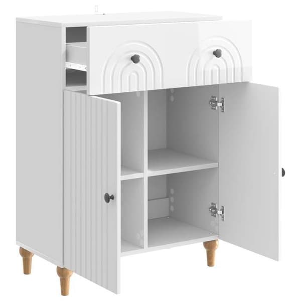 Maison Exclusive - Buffé Vit glänsande 66 x 34,5 x 90 cm Ingenjörsträ