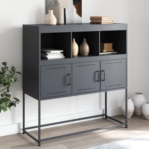 Maison Exclusive - Buffet antracit 100,5x39x107 cm stål