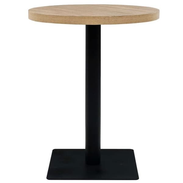 Maison Exclusive - Bistrobord MDF og stål Rund 60 x 75 cm Egetræ farve