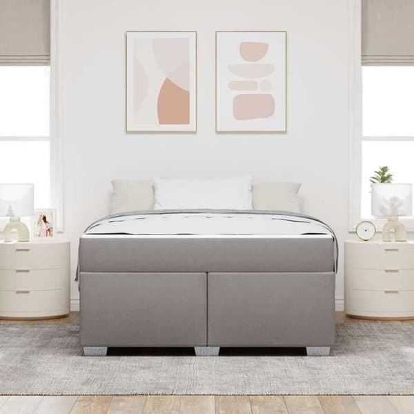 Maison Exclusive - Sängram Taupe 140 x 200 cm tyg
