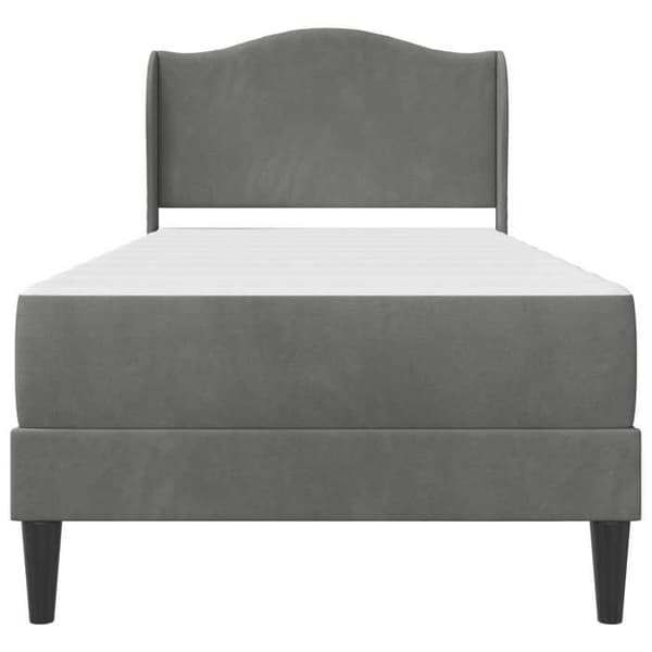 Maison Exclusive - Sengestel med hovedgærde Mørkegrå 90 x 190 cm Velour Mörkgrå