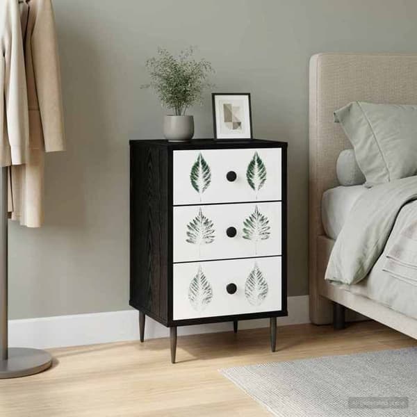 Maison Exclusive - Natbord HANAU Sort eg 36 x 33 x 61 cm