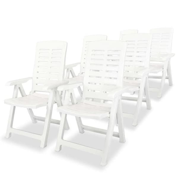 Maison Exclusive - Fällbara lutande stolar, set om 6, i vit plast Vit