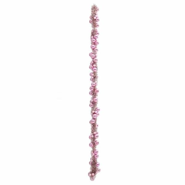 Festpynt - EKSKLUSIV HUS - LED julekugle guirlande 186 cm - Rosa - Polystyren - Let og foldbar Ros