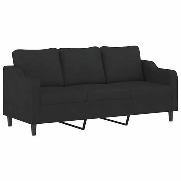 Maison Exclusive - Sæt af 3 sofaer med puder Sort Stof