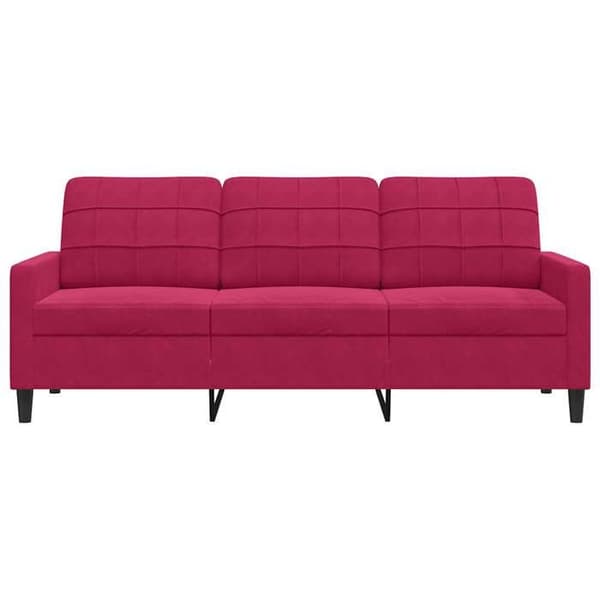 Maison Exclusive - Soffa 3-sits Röd vinröd 180 cm Sammet