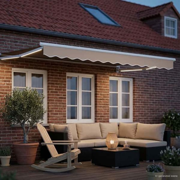 Maison Exclusive - Elektrisk utdragbar markis Beige 3,5 x 2,5 m