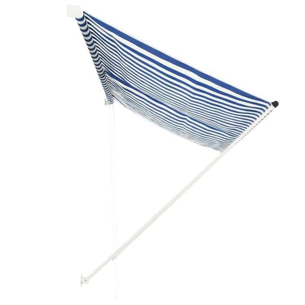 Fällbart tak - Exklusivt hus - 300x150 cm - Blå och vit - 100% polyester (PA-beläggning) Blå och vit
