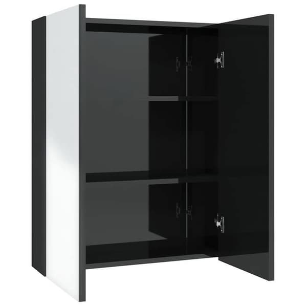 Maison Exclusive - Spejlskab til badeværelse 60x15x75 cm MDF Sort højglans